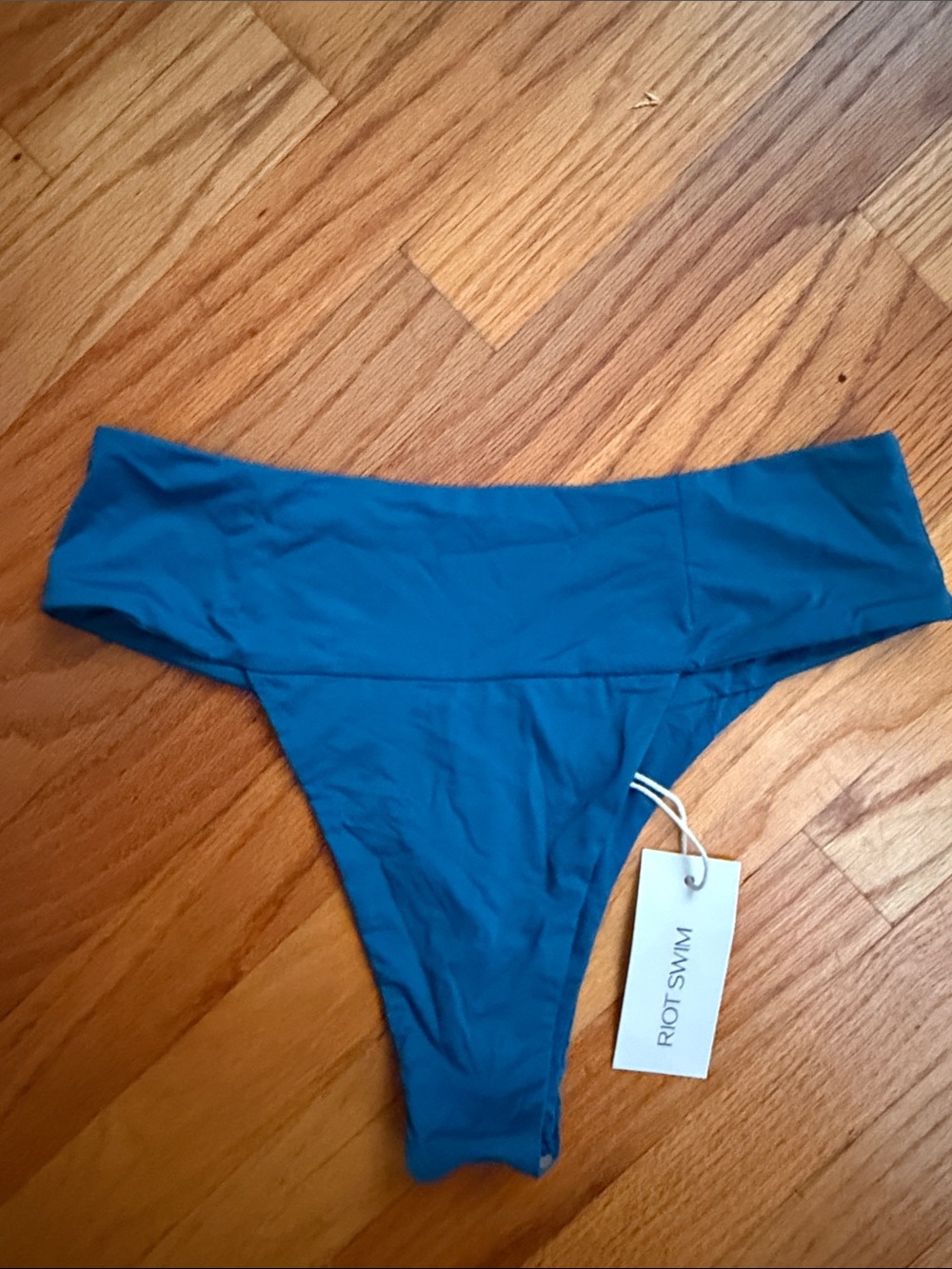 Riot Swim Ian High-Cut Bikini Bottom in Indigo